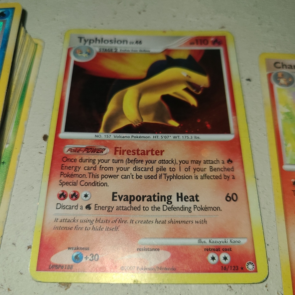 Pokemon MINT Typhlosion 16/123 Mysterious Treasures Reverse Holo